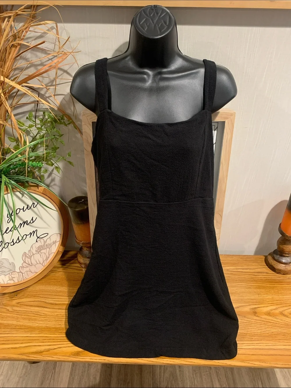 Free People Black Button-Back Backless Mini Sundress - Picture 3 of 16